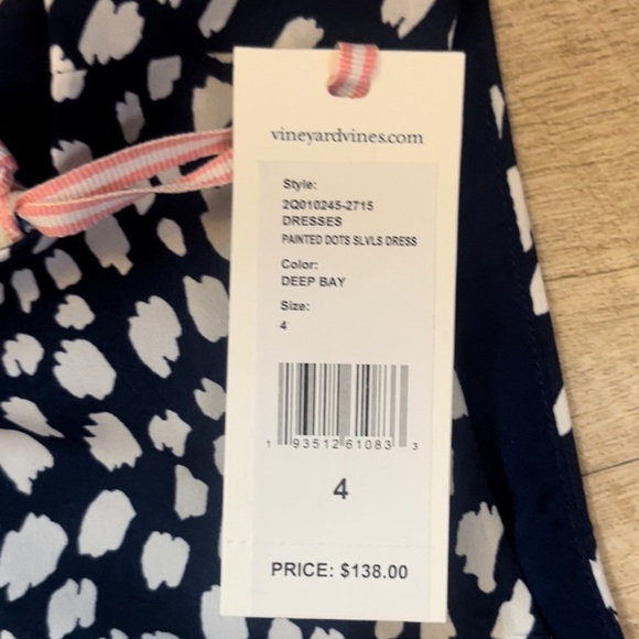 NWT Vineyard Vines Painted Dots Tiered Ruffle Dress Size 4 - Picture 6 of 10